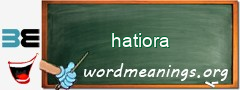 WordMeaning blackboard for hatiora